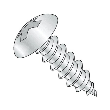 Newport Fasteners Sheet Metal Screw, #4 x 5/8 in, Zinc Plated 18-8 Stainless Steel Truss Head Phillips Drive, 1000 PK 823136-1000